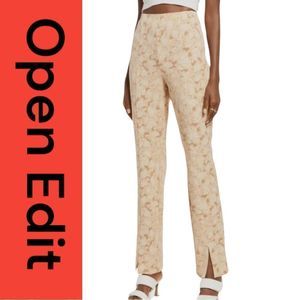 NWT Open Edit Slim Fit Split Hem Pants Tan Camo Snake Women’s Size Small